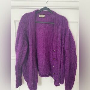 Vintage United Colors of Benetton - Purple Women's Sweater made in Italy